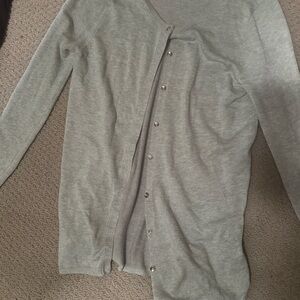 Light Gray Button-Up Cardigan